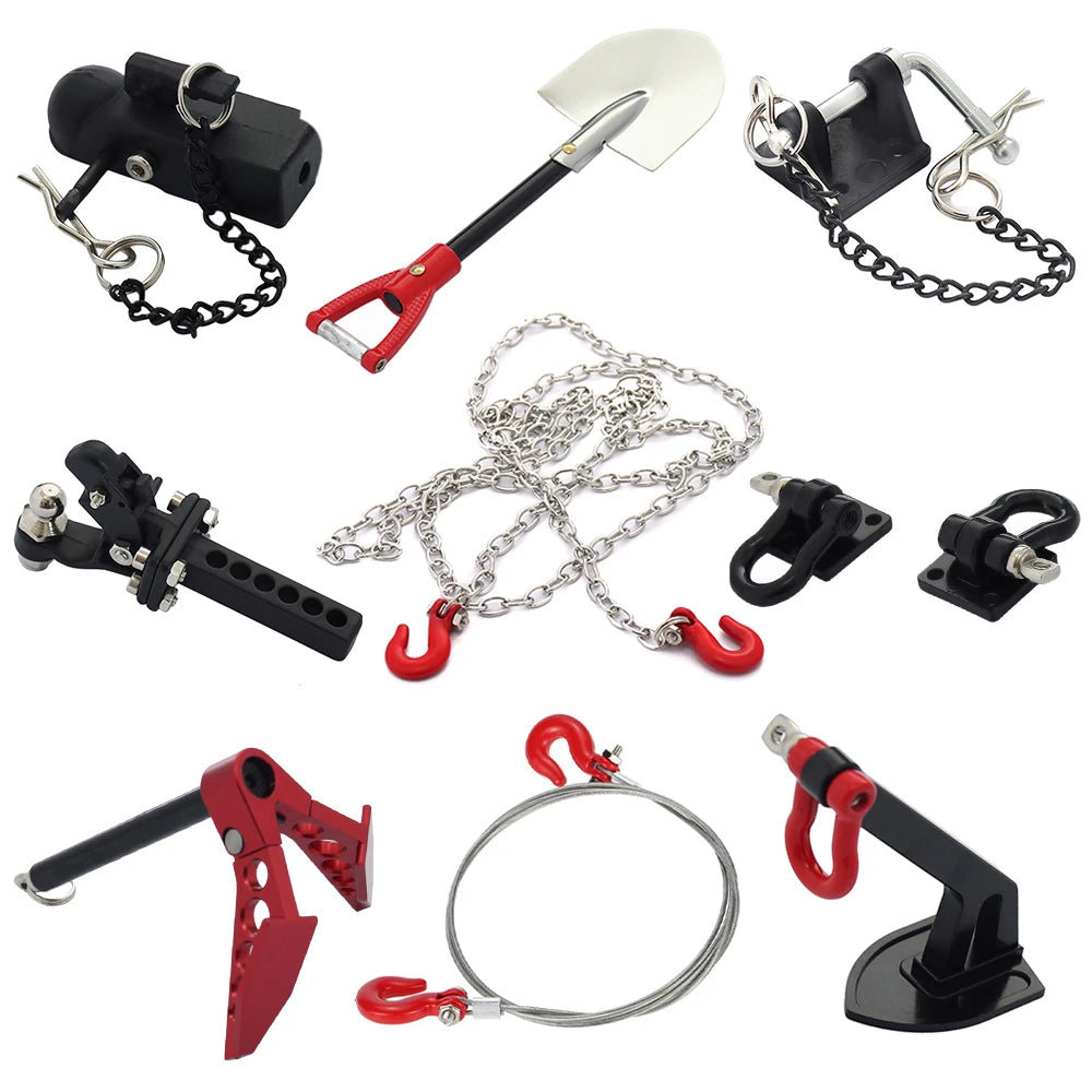 Metal Recovery Drag Chain Trailer Hitch Shackle for 1/10 RC Crawler TRX4 SCX10 Wraith