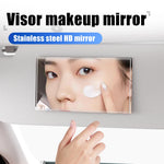 Car Sun Visor Makeup Mirror Stainless Steel Auto Rearview Mirror Self-adhesive Vanity Mirror Car Interior Cosmetic Mirror