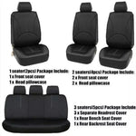 9pcs/Set Car Seat Cover Universal Leather Black Seat Protector Cover Complete Set of All Seasons Car Interior Accessories