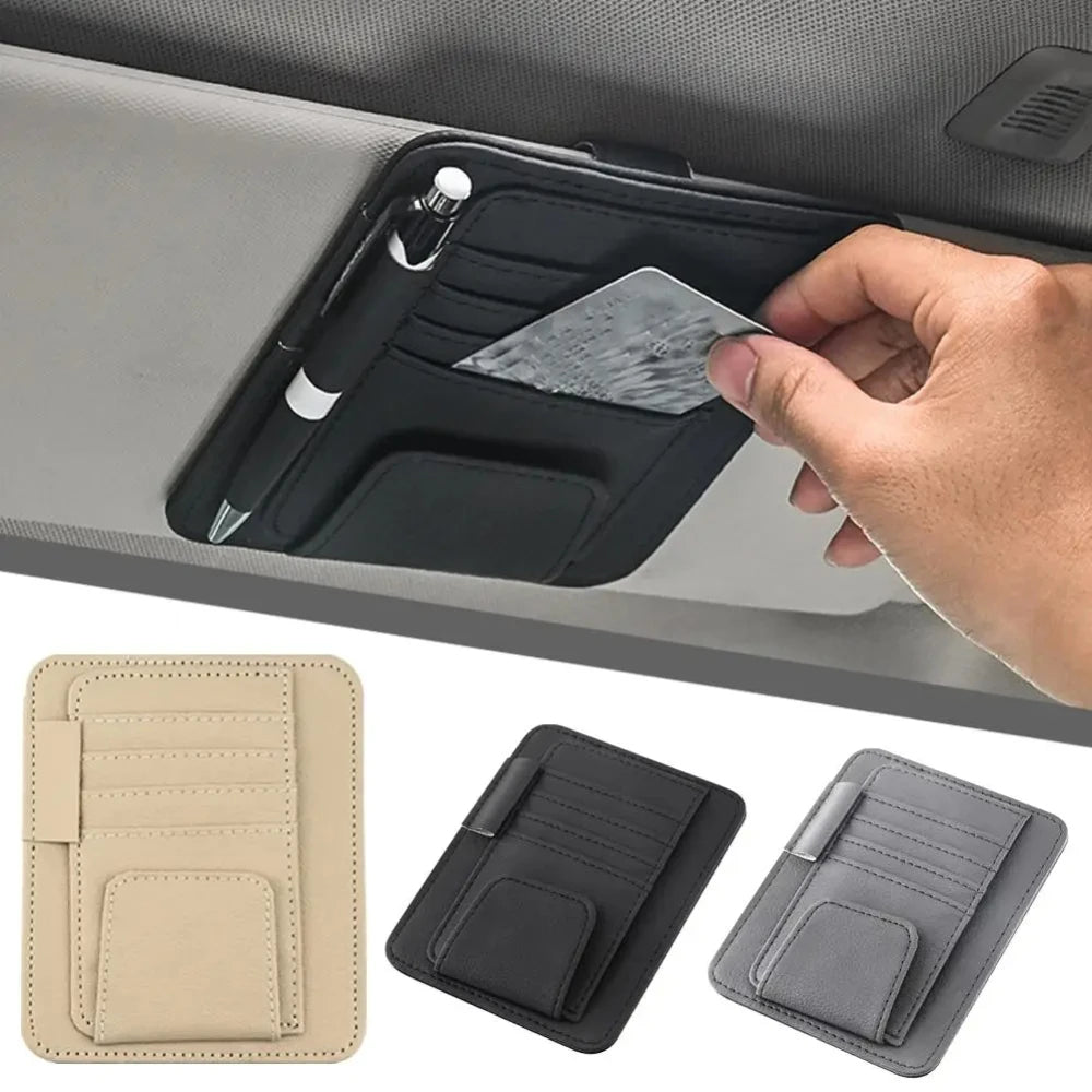 Sun Visor Organizer Business Card Storage Sunglasses Holder