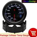52mm 7 Color LED Car Gauge Set | Dual Display Boost Water Temp Oil Pressure Voltmeter close-up view