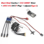 Full Metal Gearbox 2322 2600KV Brushless Motor AM32 45A ESC Adjuster 21g Servo for 1/12 RC Car Crawler MN82 MN78 MN168 MN99 MN98
