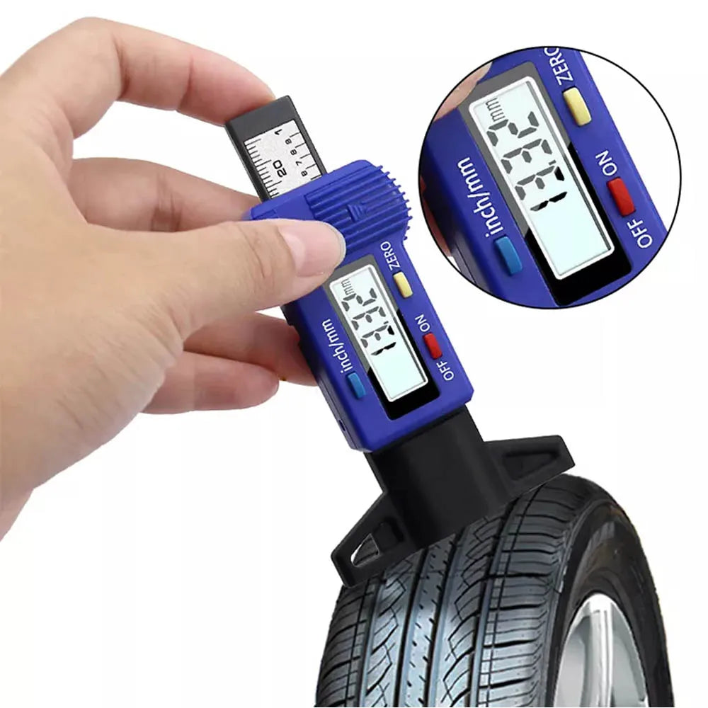 Digital Car Tyre Thickness Gauges Depth Meter For Safe Auto Tyre Tread Monitoring Tyre Wear Detectio