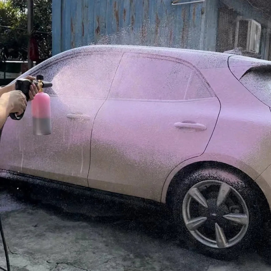 Pressure Washer Short Gun Foam Cannon Combo | 5 Nozzle Alloy Sprayer with 1L Tank detail view