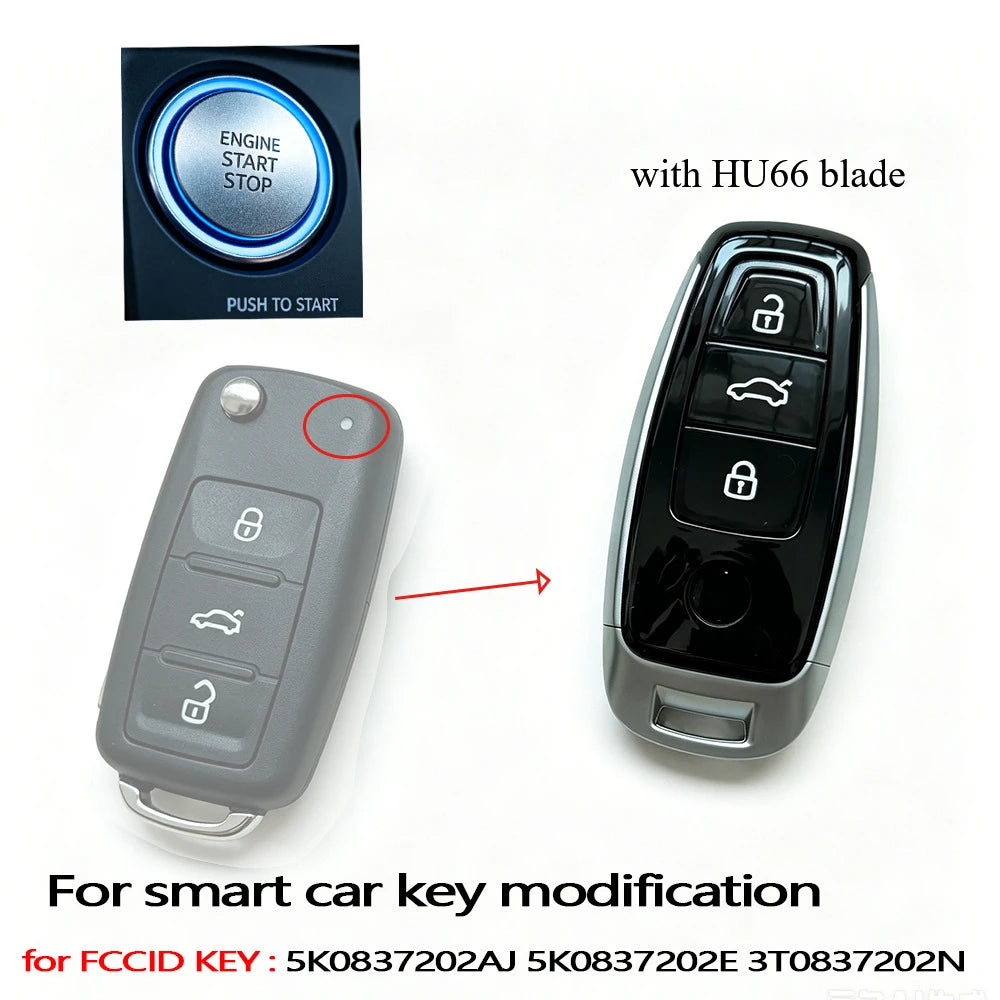 Modified Car Key Housing Key Case Shell for Volkswagen for VW Beetle Eos Golf Jetta S alternate view