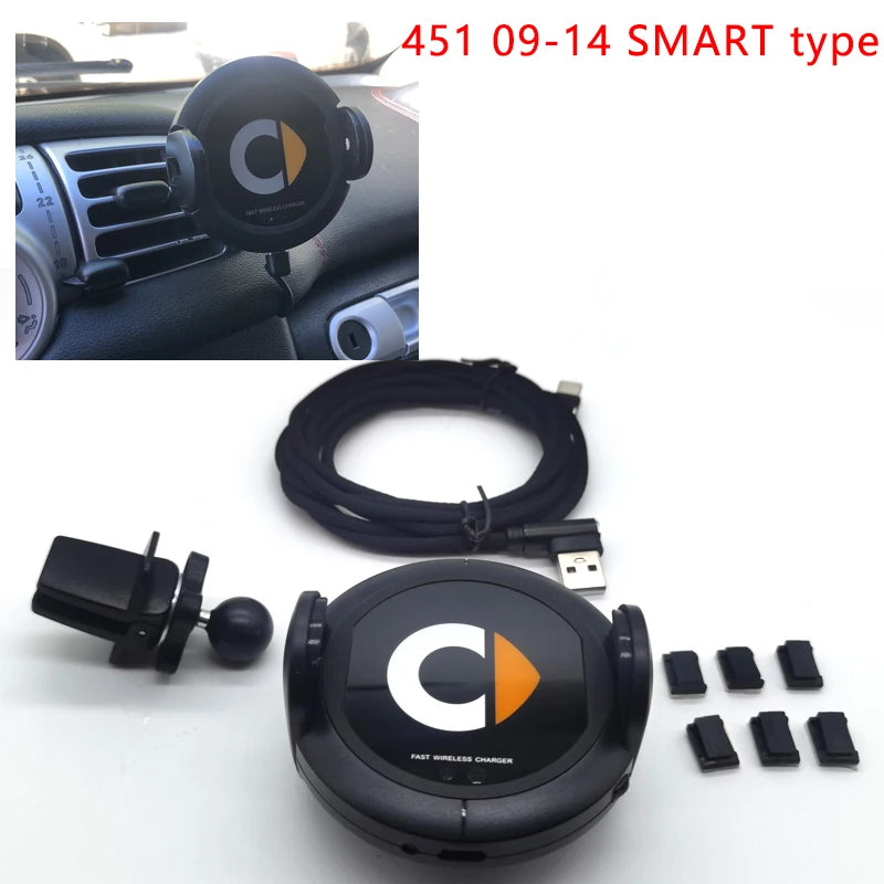 For Mercedes Benz Smart Car 453 451 Model Auto Wireless Charging Phone Holder Mount F lifestyle view