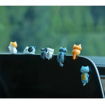 6pcs PVC Cartoon Cat Figurines for Car Dashboard, Plant Pots, and Screen Edge Decor