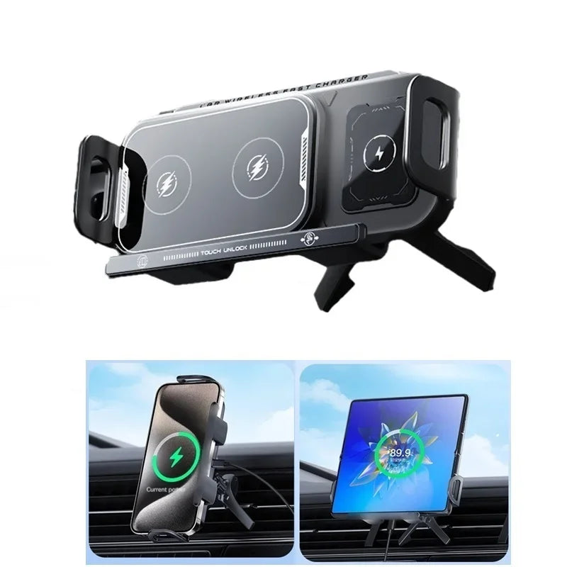15W Universal Car Phone Wireless Charger Holder | 360° Rotation Mount for Samsung Galaxy Fold 6 5 4