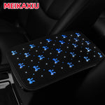Blingbling Fabric Bow Tie Car Armrest Cover Pad Shiny Center Console Pad Women's Car Interior Accessory