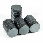 DSYCAR 4Pcs Silver Aluminum Knurling Tire Valve Stem Caps | US Schrader Compatible detail view