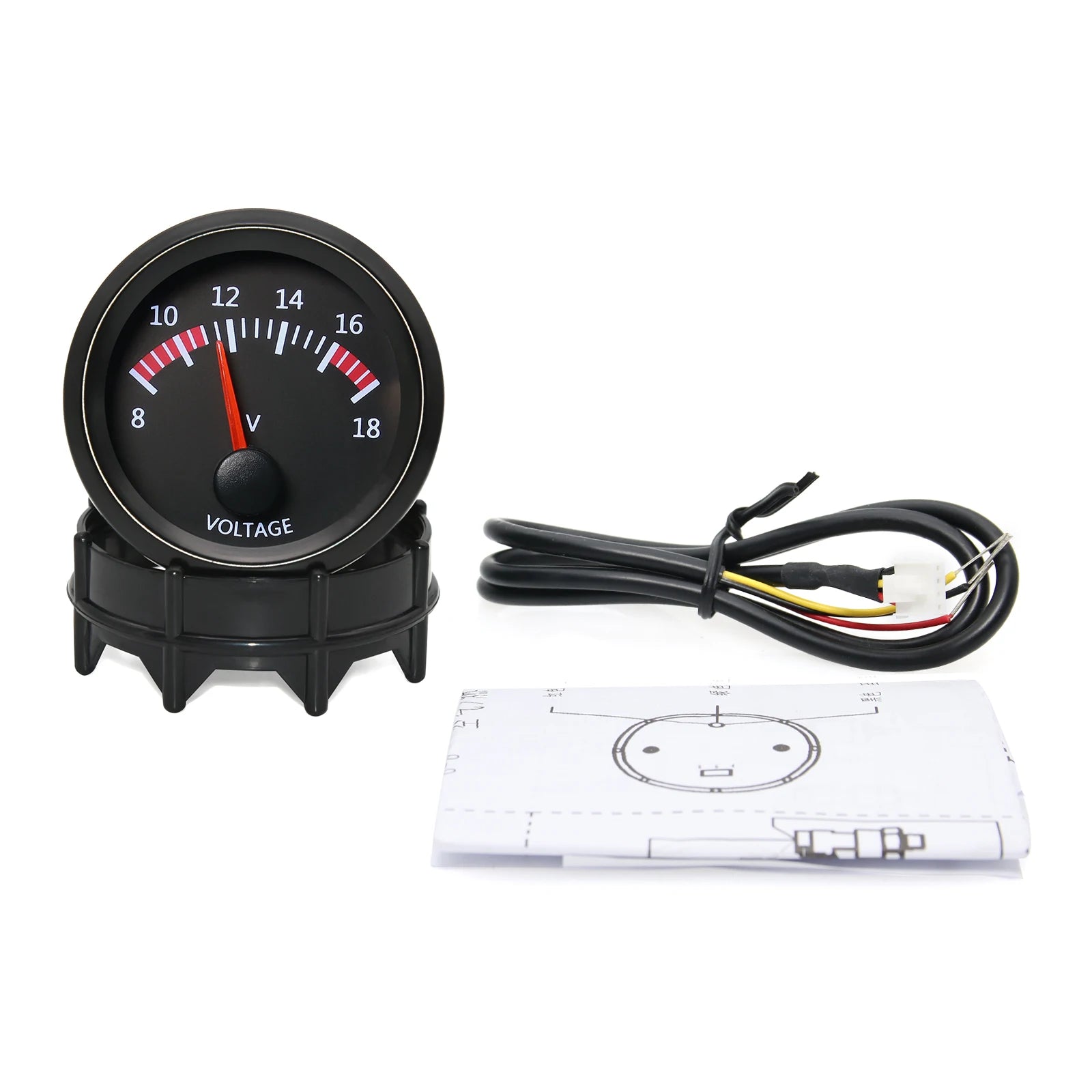 2'' 52MM Car Gauge 12V Water Temp Oil Temp Gauge Oil Press PSI BAR Volt Gauge Air Fuel Ratio Boost Vacuum Meter Black Face Gauge