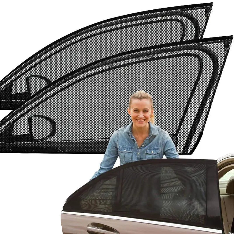 Car Side Window Sunshade Mesh Curtains 2 Pcs detail view