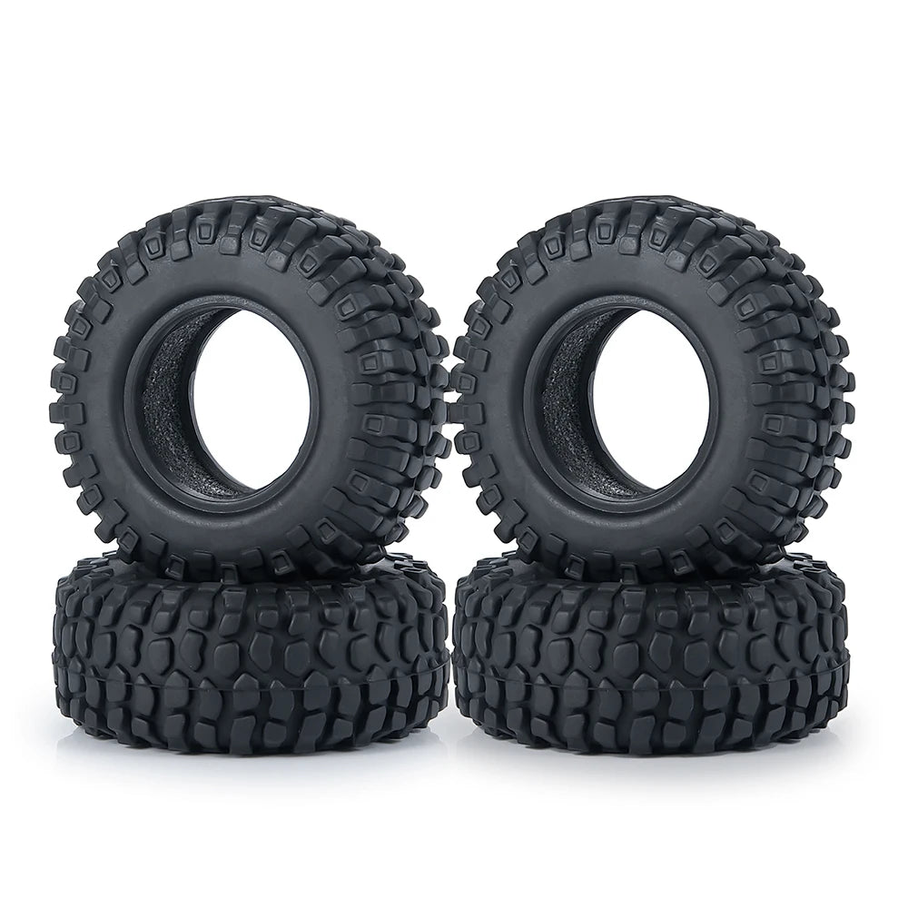 Rubber Mud Terrain Tires 4PCS 1.0" for 1/18 1/24 Axial SCX24 TRX4M Micro Crawler lifestyle view