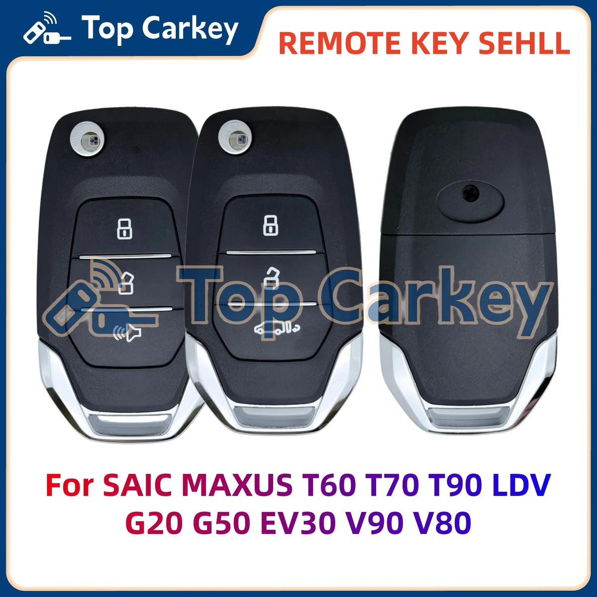 TopCarkey Replacement Flip Remote Key Shell Fob Housing Case for SAIC MAXUS T60 T70 T90 LDV G20 G50