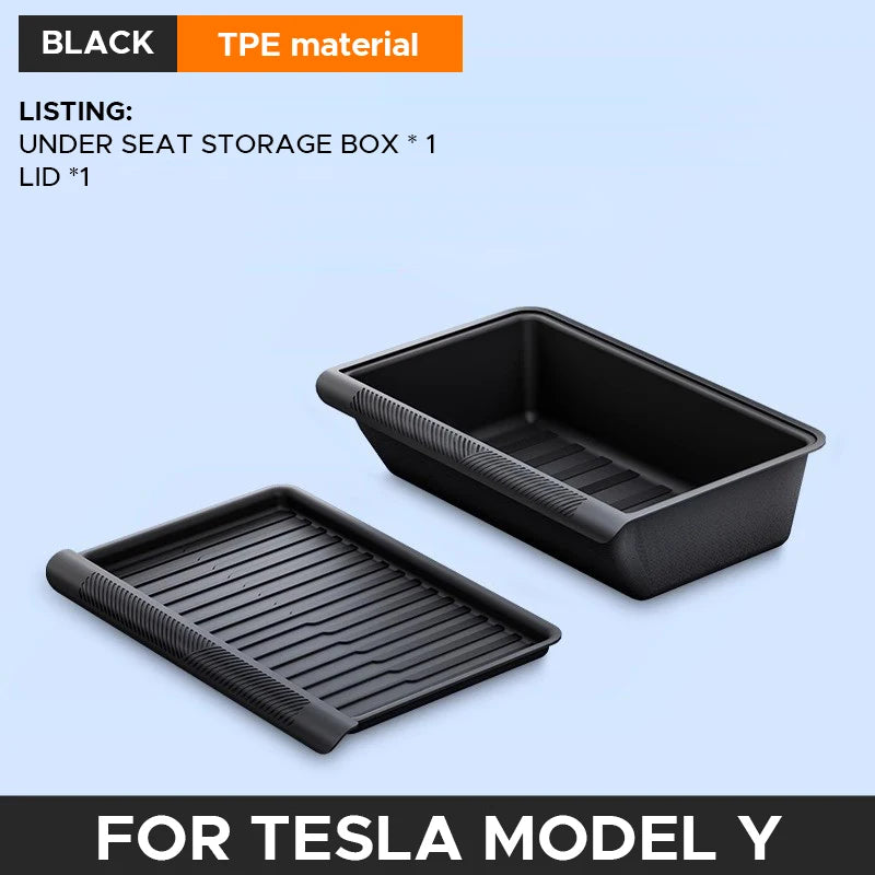 Under Seat Storage Box for Tesla Model Y 2020-2024 | Center Console Organizer Accessorie detail view