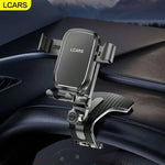 Lcars Metal-Textured Multifunctional Car Phone Holder, with Metal Clamp Arm and Abs Plastic Material, Used for Phone Navigation and Entertainment, Does Not Block the Line of Sight, Can Be Adjusted to Multiple Angles, Supports