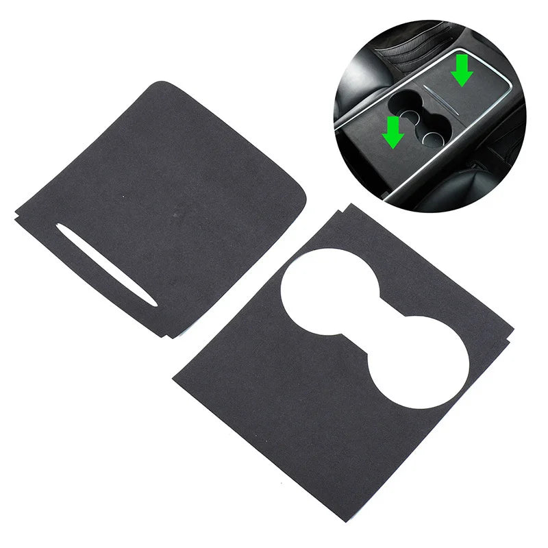 Suede Central Panel Sticker for Tesla Model 3 Y 2021-2023 Model Y Juniper / 3 Highland 2024-2026 Center Console Protector Cover