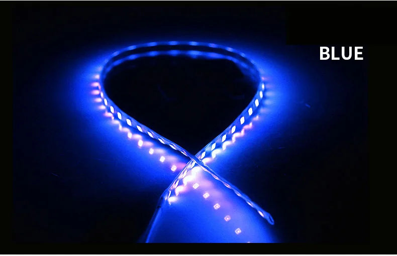 2 Pcs LED Strip Lights 45cm Waterproof Car Atmosphere Lights close-up view