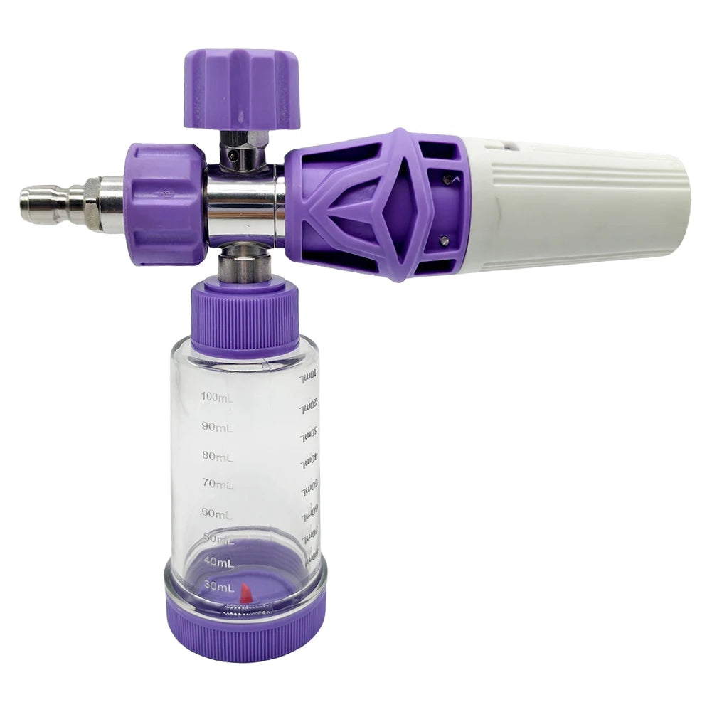 100ml Pressure Washer Foam Spray Pot | 1/4 Inch Quick-Connect Car Wash Foam Sprayer close-up view