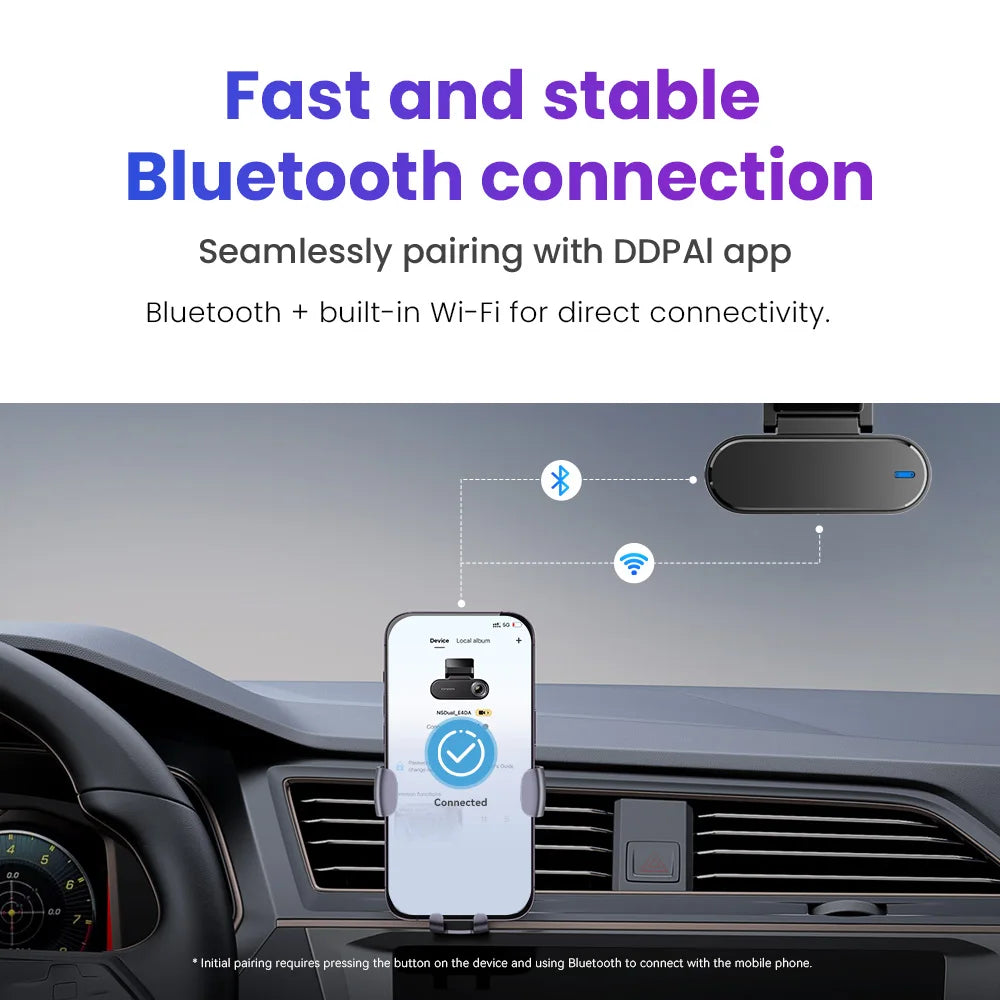 DDPAI N5 Dual 4K Dash Cam Front and Rear Ultra HD Dash Camera with NightVIS ADAS GP additional angle