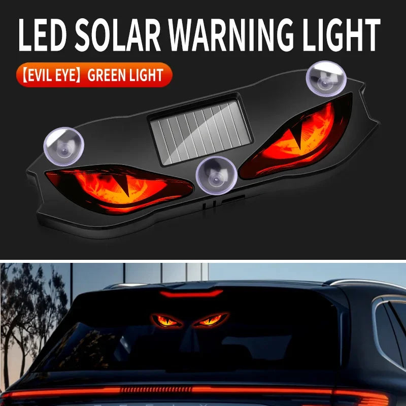 Solar Power Car Demon Eye Light Cool Flashing Warning Light Safety Suction Cup Instal alternate view