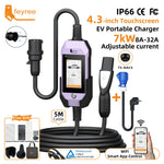 feyree 4.3 Inch Touch Screen Portable EV Charger | 7kW 32A Smart WiFi for Tesla detail view