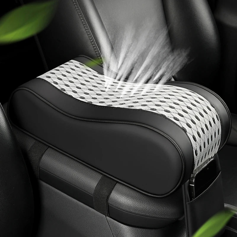 Thick Mesh Curved Car Center Console 7cm Heightening Pad Armrest Protection Pad with Storage and Comfortable Driving Interior
