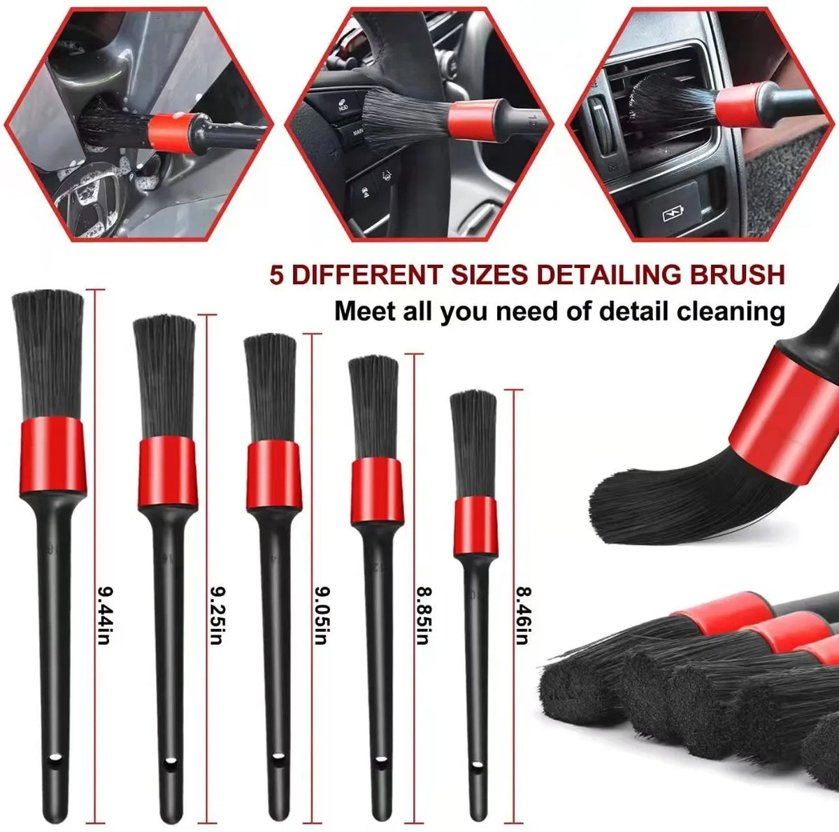 Detailing Brush Set Car Brushes Car Detailing Brush For Car Cleaning Detailing Brush alternate view