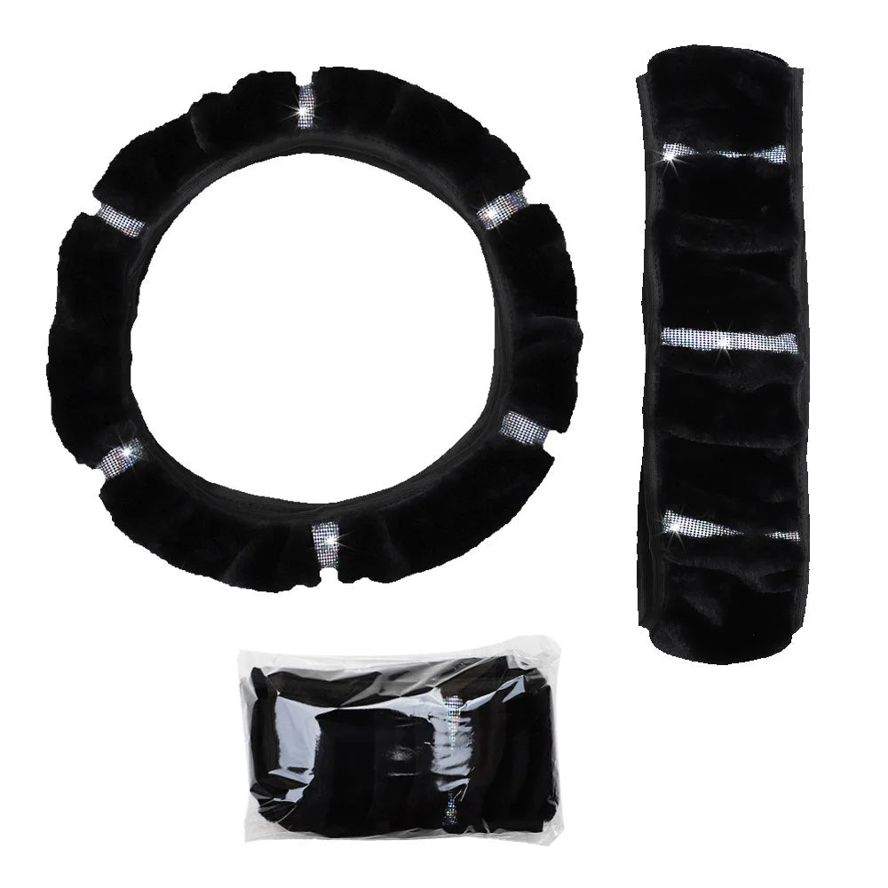 Shiny Leather Car Steering Wheel Cover Suitable for 14.5 - 15 Inch Car Interior Acces alternate view