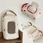 Car Tissue Box Hanging Cartoon Embroidery Bear Seat Back Baby Stroller Diaper Storage