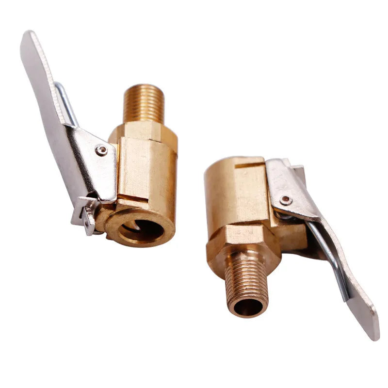 Car Tire Air Chuck Inflator Pump Valve Connector Clip-on Adapter Car Brass 8mm Tyre Wheel Valve For Inflatable Pump Dropship
