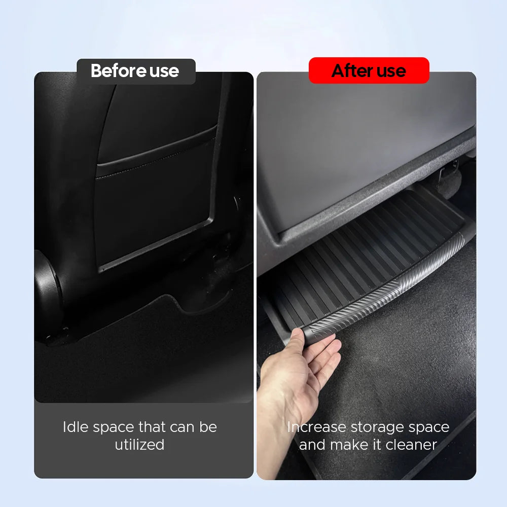 For Tesla Model Y 2025 Juniper Under Seat Storage Box Drawer | ABS Interior Accessory lifestyle view