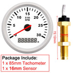 3000RPM Tachometer 85mm with Sensor | Diesel Engine Marine Boat Car RPM Gauge Hour Meter detail view