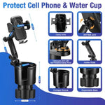 Cup Holder Phone Charger 15W Fast Charging Auto Clamping | Wireless Car Mount with Adj close-up view