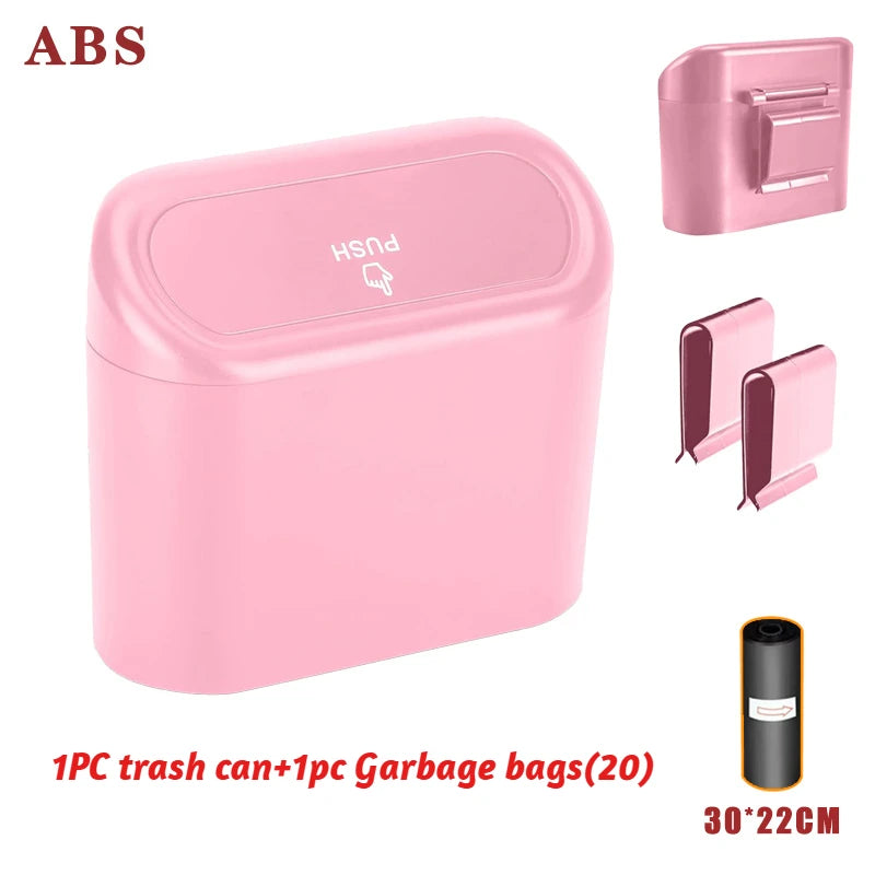 Hanging Car Trash Can Car Flip Top Trash Can Interior Trash Storage ABS Trash Can wit alternate view
