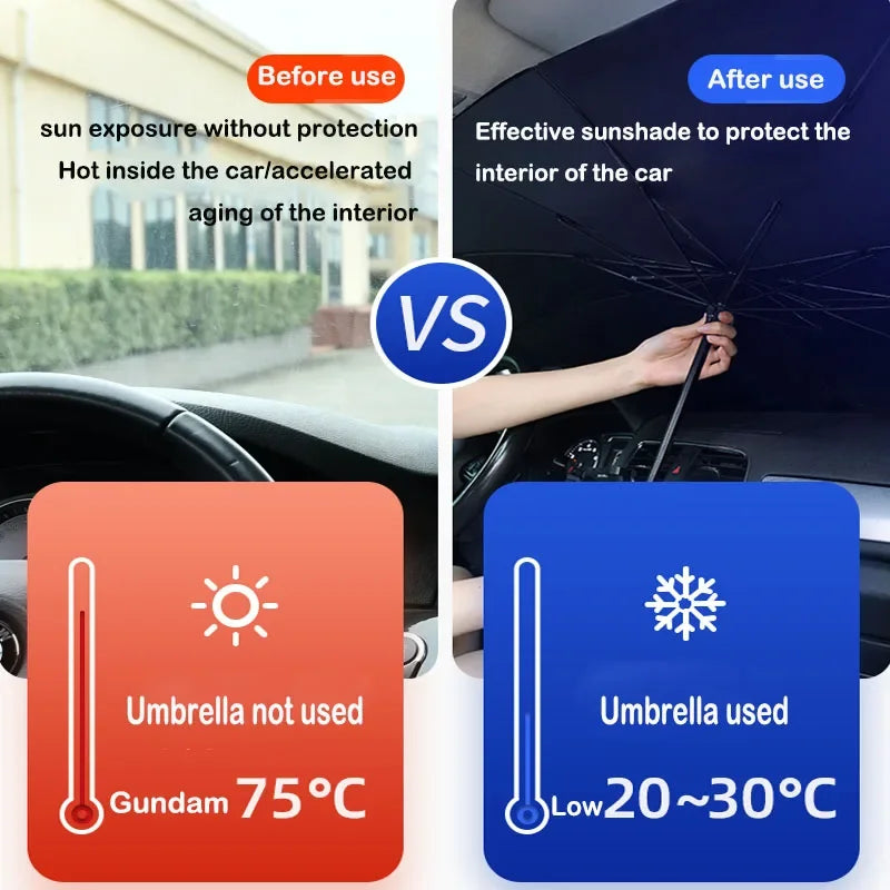 Car Sunshade Umbrella Windshield Sun Shade Protector lifestyle view