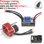 Full Metal Gearbox 2322 2600KV Brushless Motor AM32 45A ESC Adjuster 21g Servo for 1/12 RC Car Crawler MN82 MN78 MN168 MN99 MN98