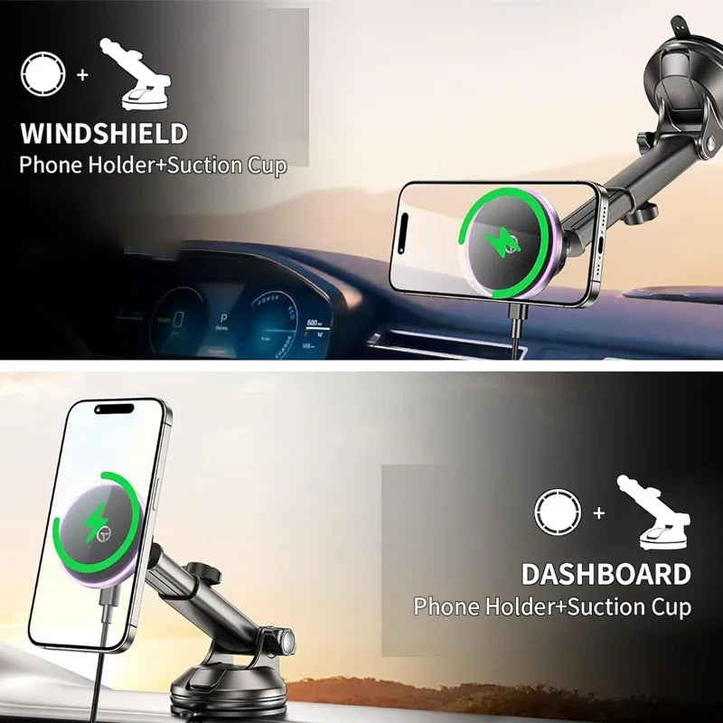 UYUXIO Car Mount Charger | 30W Magnetic Wireless Car Phone Holder for iPhone alternate view