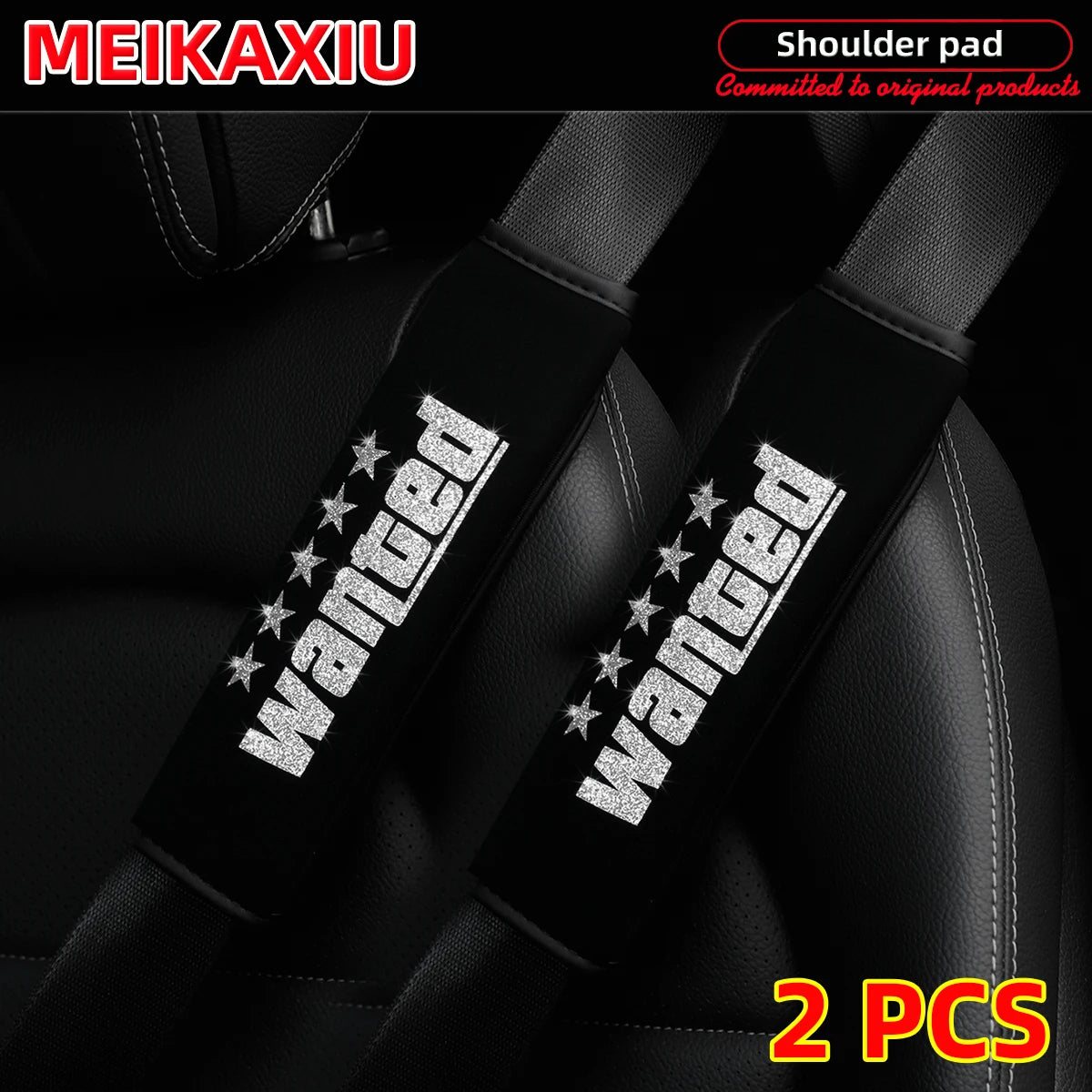 WENTED Flash Bllingbling New Style Comfortable Fabric Car Seat Belt Shoulder Cover additional angle