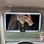 Car Interior Mirrors Sun Visor Plate LED HD Makeup Mirror for Girls Women Rechargeable Fill Light Universal Thin Vanity Mirror