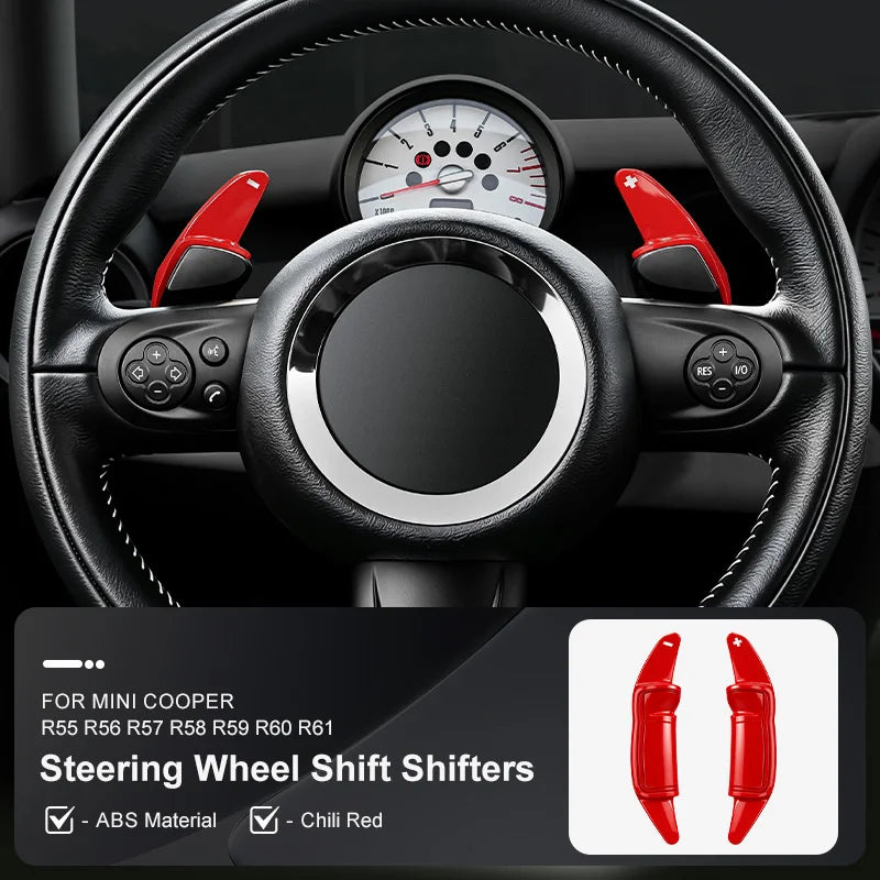 Car Steering Wheel Shift Paddle Shifters Extension for MINI Cooper S JCW R55 R56 R57 R close-up view