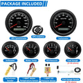 85mm Gauge+52mm Gauges 6 Gauge Set With Sensors 200kmh GPS Speedometer 8000rpm Tachometer Voltmeter Temp Oil Press Fuel 0-90ohm