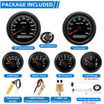 85mm GPS Speedometer 6 Gauge Set with Sensors | 200kmh 8000rpm Tachometer Voltmeter