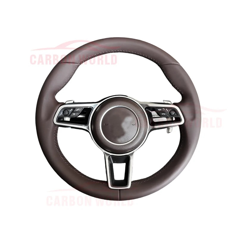 Customized Leather Car Steering Wheel For Porsches 911 996 Cayenne 958 718 Boxster 918 Cayman Macans Panamera Taycan GT RS 970