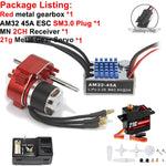 Full Metal Gearbox 2322 2600KV Brushless Motor AM32 45A ESC Adjuster 21g Servo for 1/12 RC Car Crawler MN82 MN78 MN168 MN99 MN98
