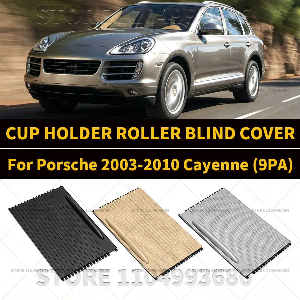For Porsche 2003-2010 Cayenne 955 957 9PA Car Front Center Console Cup Holder Roller Blind Cover Black Grey Beige OEM 7L5862531