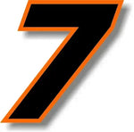 Car Sticker Exterior Accessories Car Custom Race Number Square Font Black with Orange Border Sticker Graphic
