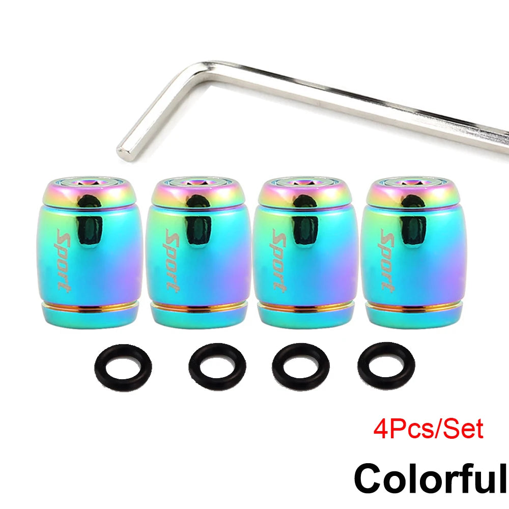 Anti Theft Tire Valve Caps with Rubber Seal | Universal Stem Covers for Car SUV Bike alternate view