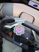 Little Miss Princess Pink Cartoon Crown Hanging Car Air Freshener, Plant-Based Natural Extract Scent Aroma Card, Multi-Use Scent