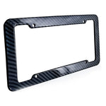 NEW Universal 30*15CM 1/2pcs License Plate Frame Carbon Pattern Plastic License Plate close-up view